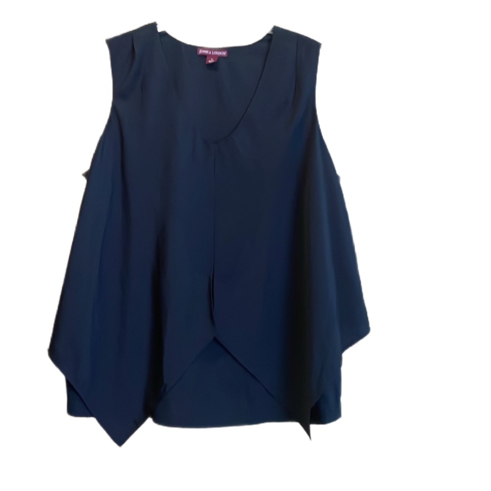 Jessica London black silky tank blouse size 22